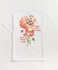 Broken Promises Happy On The Outside White T-Shirt