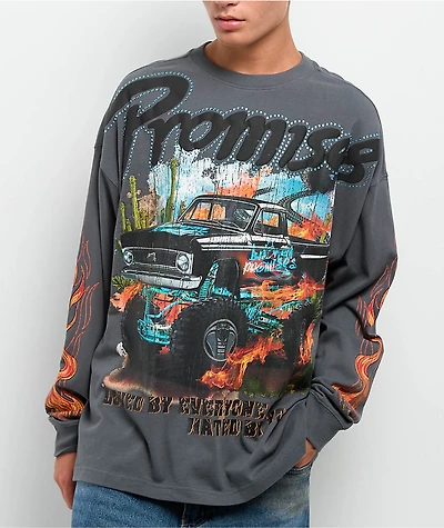Broken Promises Hated By You Grey Long Sleeve T-Shirt