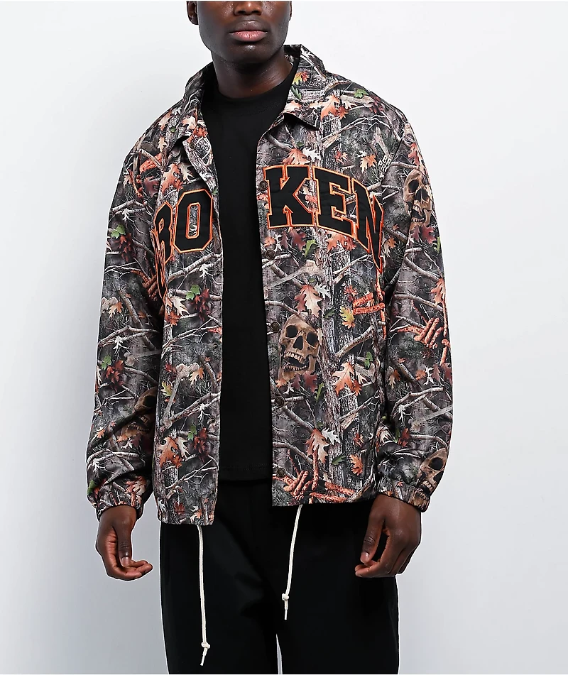 Broken Promises Haunted Woods Camo Coaches Jacket