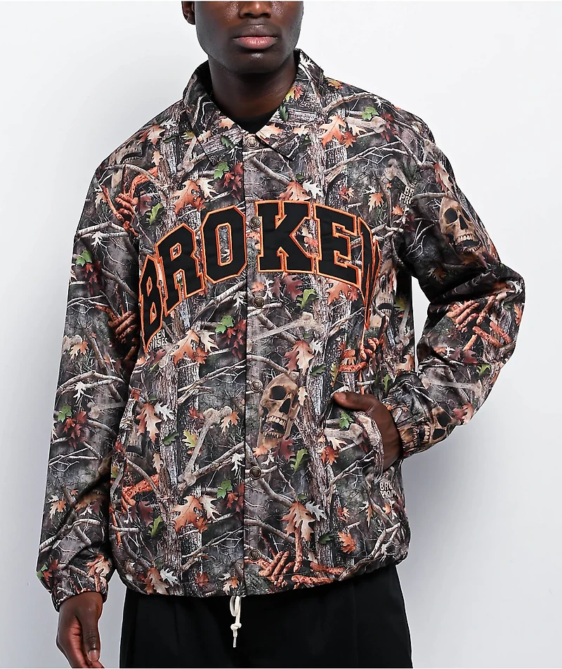 Broken Promises Haunted Woods Camo Coaches Jacket