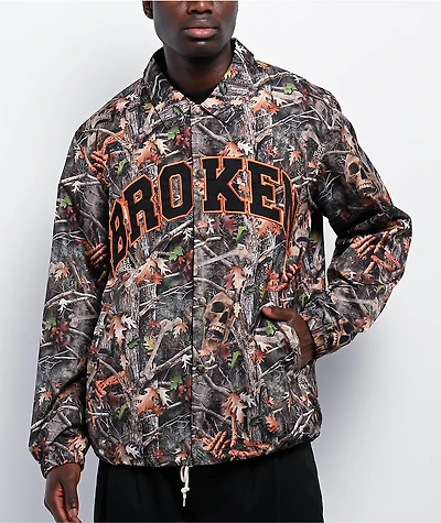 Broken Promises Haunted Woods Camo Coaches Jacket