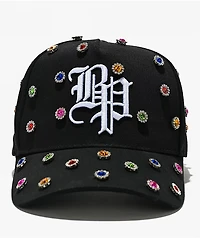 Broken Promises Headcase Rhinestone Black Snapback Hat