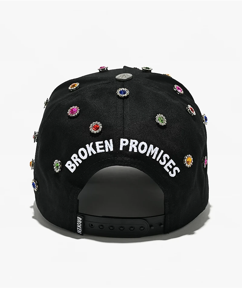 Broken Promises Headcase Rhinestone Black Snapback Hat