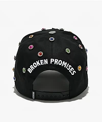 Broken Promises Headcase Rhinestone Black Snapback Hat