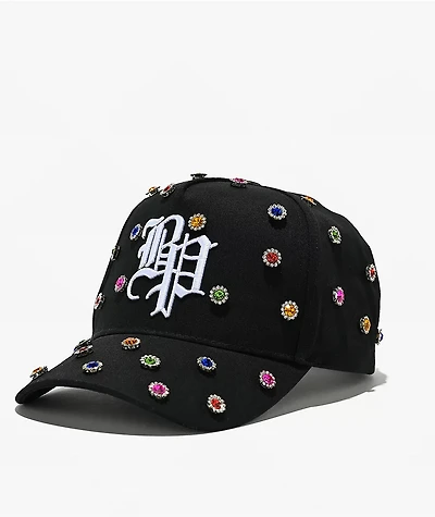 Broken Promises Headcase Rhinestone Black Snapback Hat