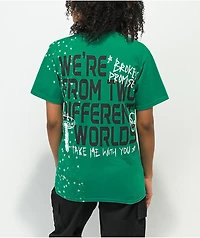 Broken Promises Headlines Splatter Green T-Shirt