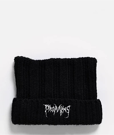 Broken Promises HellKat Black Crotchet Cat Beanie