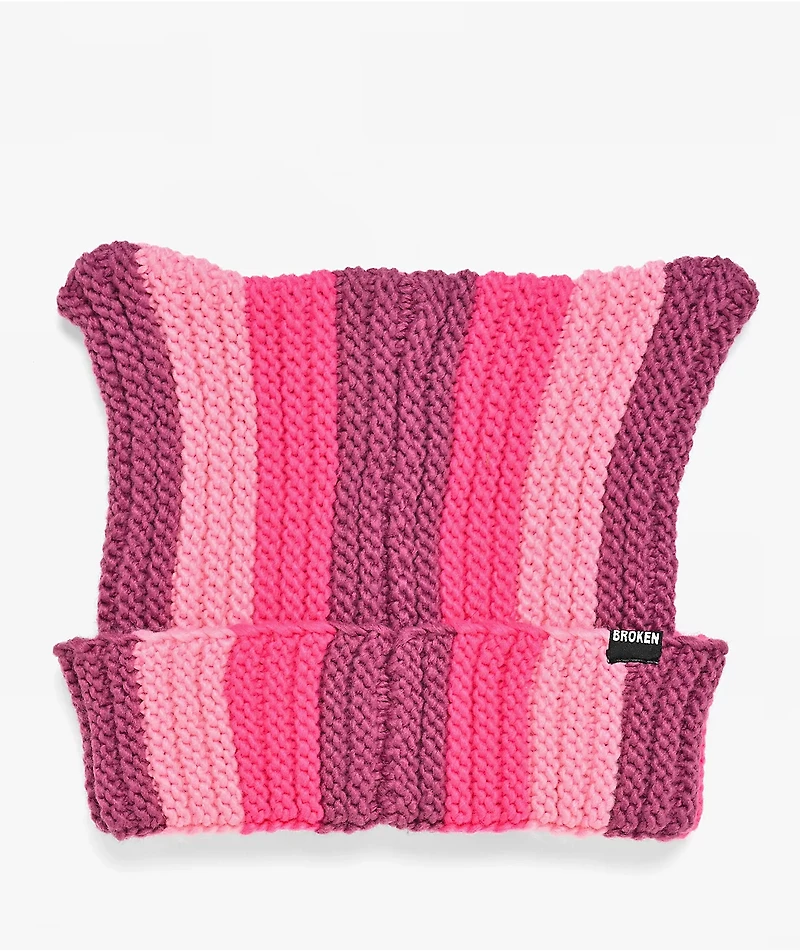 Broken Promises HellKat Pink Crotchet Cat Beanie