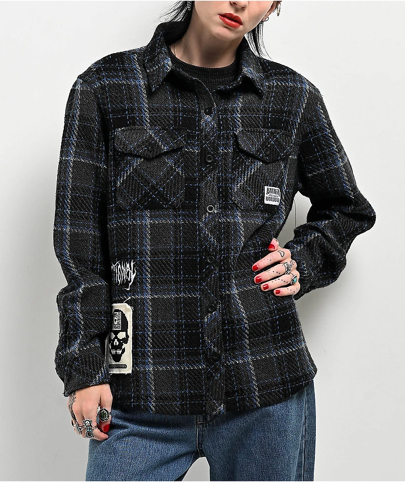 Broken Promises Hitchhiker Blue Flannel Shirt