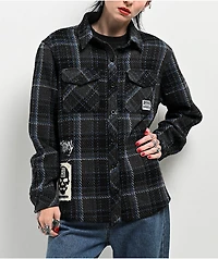 Broken Promises Hitchhiker Blue Flannel Shirt