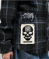 Broken Promises Hitchhiker Blue Flannel Shirt