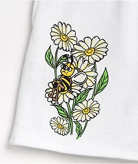 Broken Promises Honey Bee White Sweat Shorts