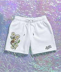 Broken Promises Honey Bee White Sweat Shorts