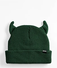 Broken Promises Horn Forest Green Beanie