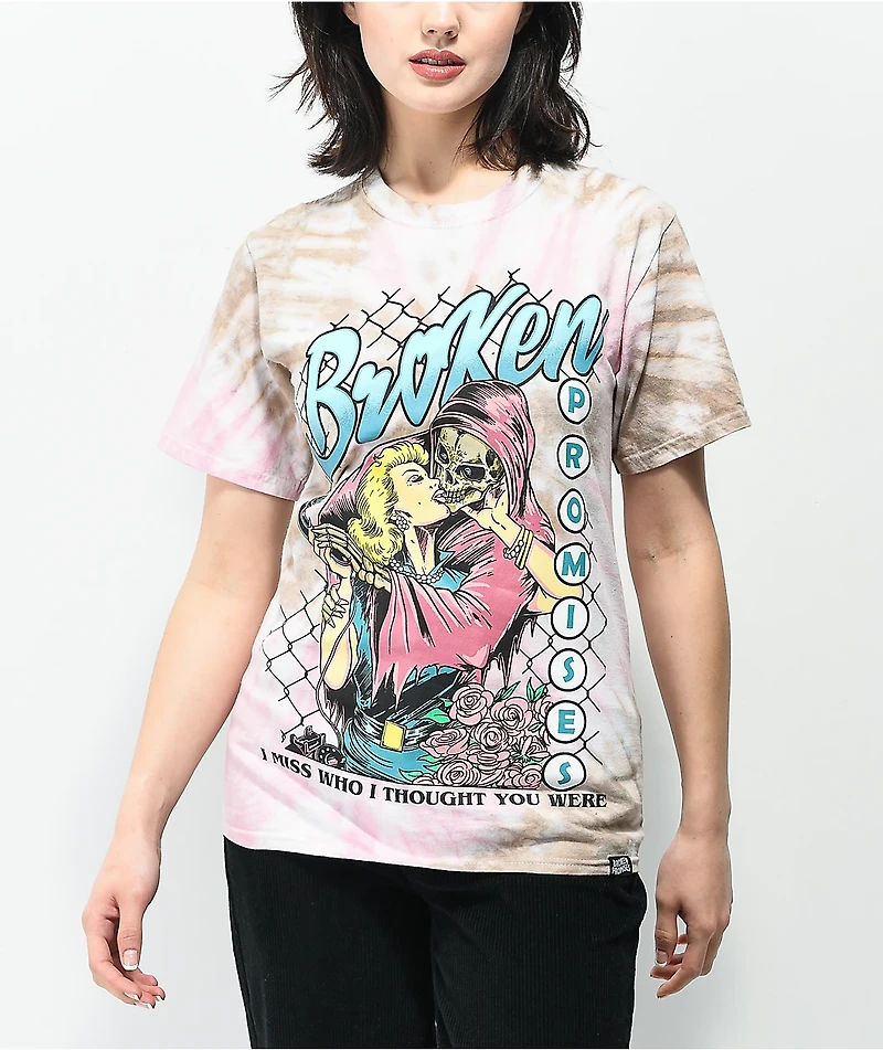 Broken Promises Hung Up Pink Tie Dye T-Shirt