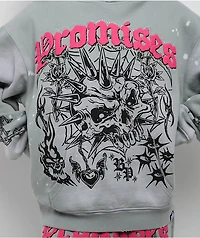 Broken Promises Hysteria Grey Rhinestone Hoodie