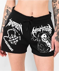 Broken Promises Immune To Love Black Sweat Shorts