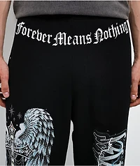 Broken Promises In The Moment Black Baggy Sweatpants