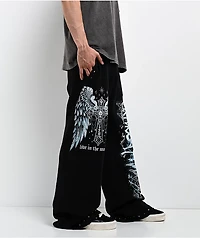 Broken Promises In The Moment Black Baggy Sweatpants