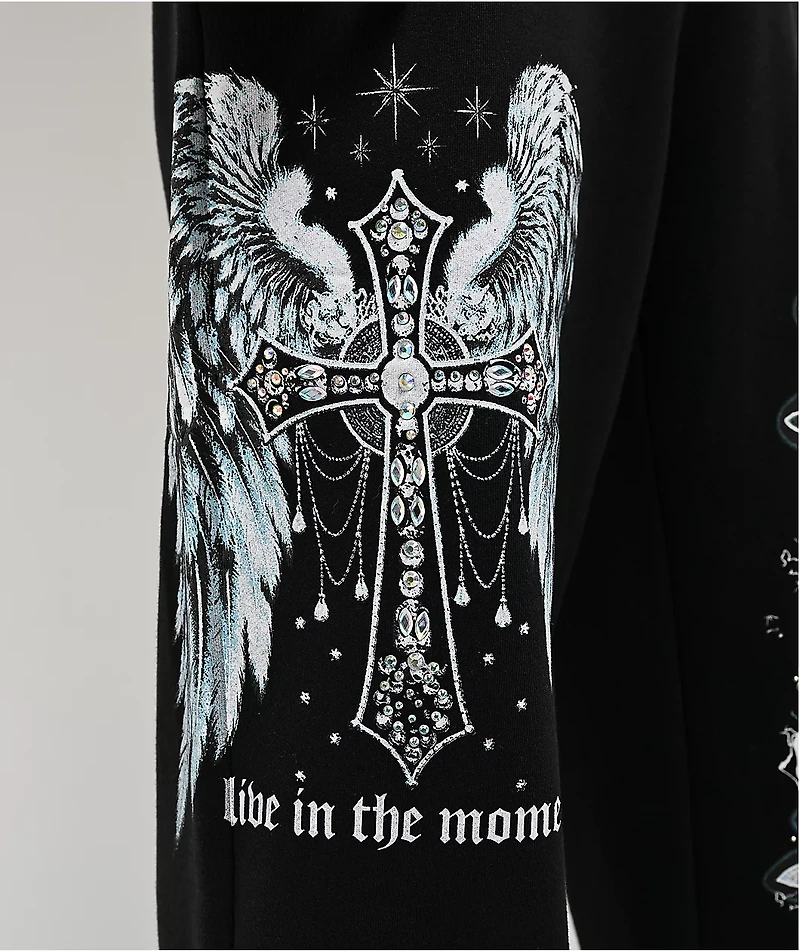 Broken Promises In The Moment Black Baggy Sweatpants