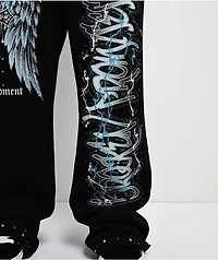 Broken Promises In The Moment Black Baggy Sweatpants