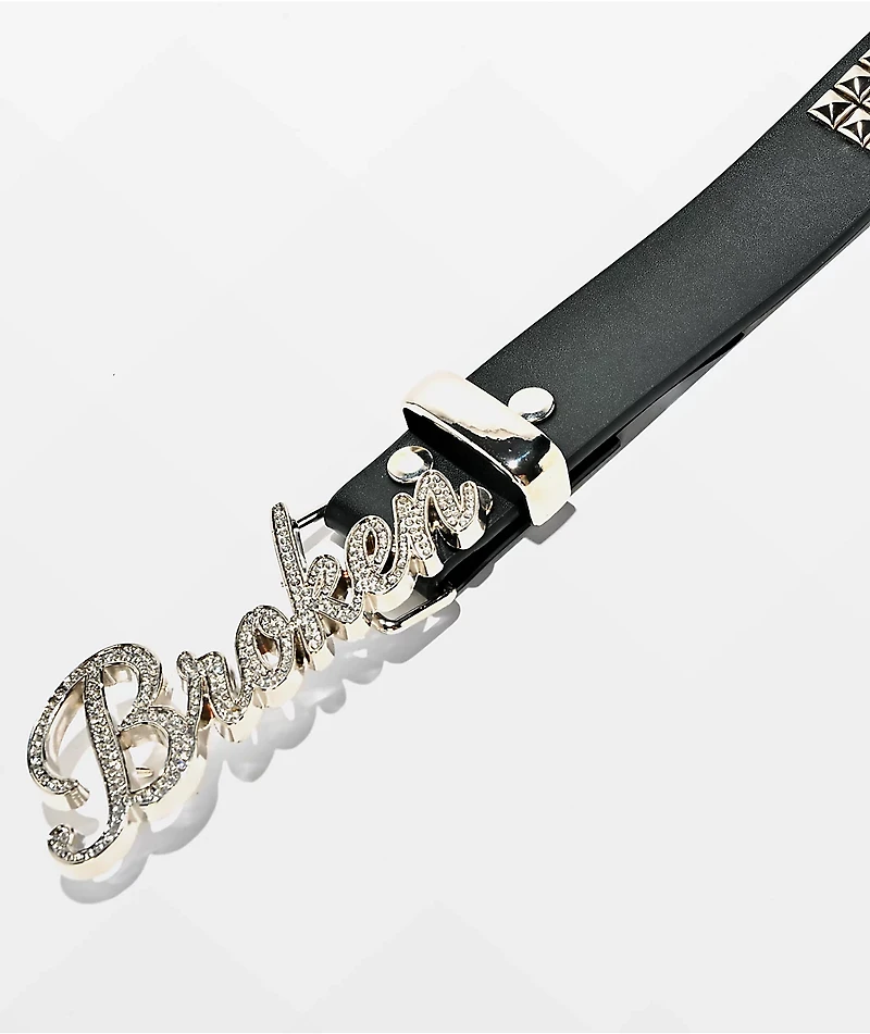 Broken Promises In The Moment Studded Black Belt
