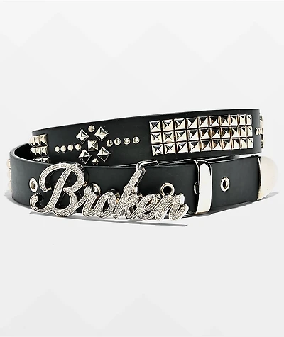Broken Promises In The Moment Studded Black Belt