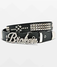 Broken Promises In The Moment Studded Black Belt