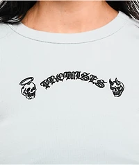 Broken Promises Innocence Light Blue Ribbed Crop T-Shirt