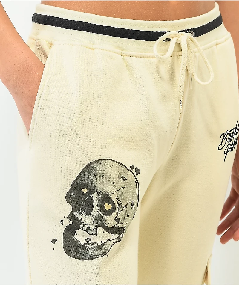 Broken Promises Jawbreaker White Cargo Sweatpants