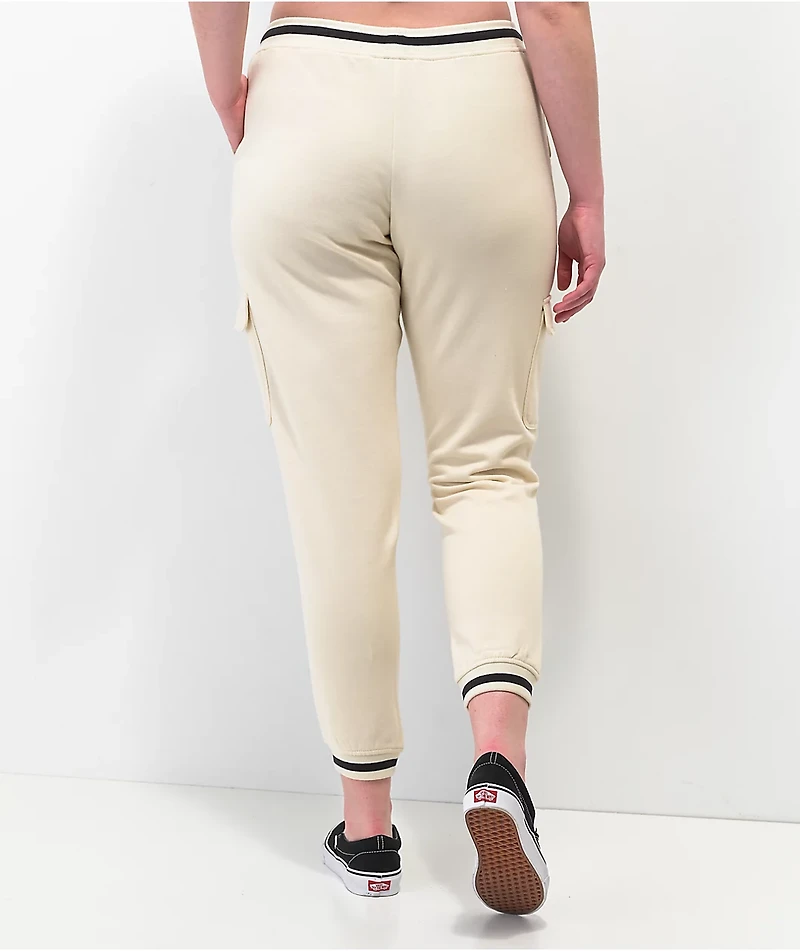 Broken Promises Jawbreaker White Cargo Sweatpants