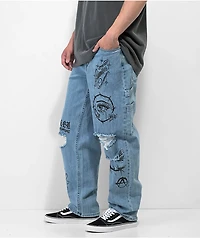 Broken Promises Jody Light Blue Carpenter Jeans