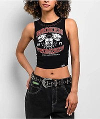 Broken Promises Kennel Black Crop Tank Top