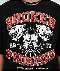 Broken Promises Kennel Rhinestone Distressed Black T-Shirt