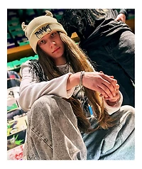 Broken Promises Khaki Horn Beanie