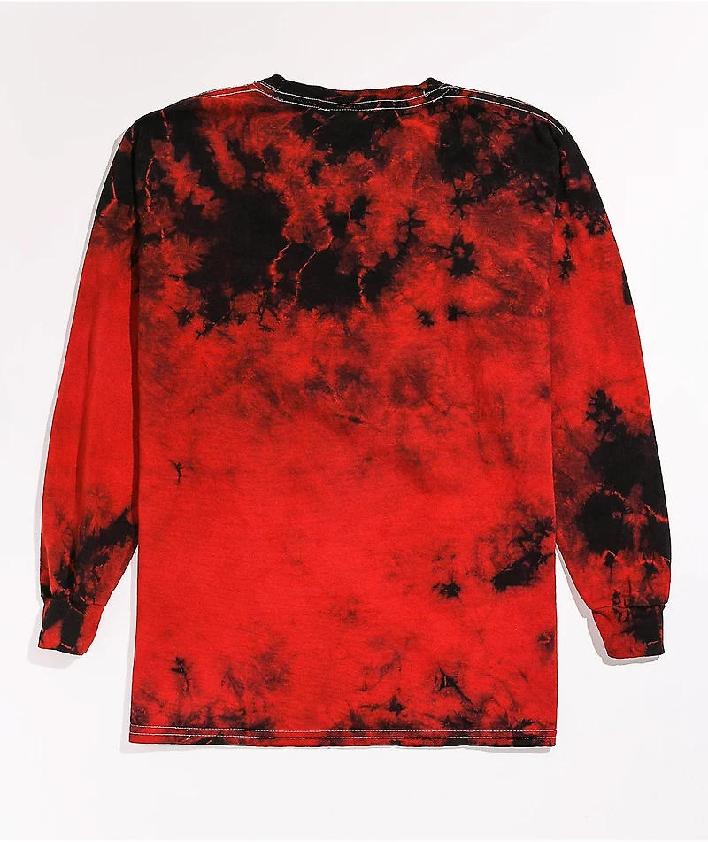 Broken Promises Kids' Wave Logo Red Tie Dye Long Sleeve T-Shirt