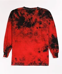 Broken Promises Kids' Wave Logo Red Tie Dye Long Sleeve T-Shirt