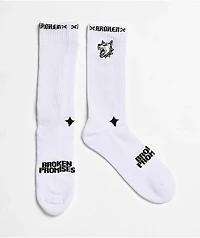Broken Promises Klassics 3 Pack White Crew Socks