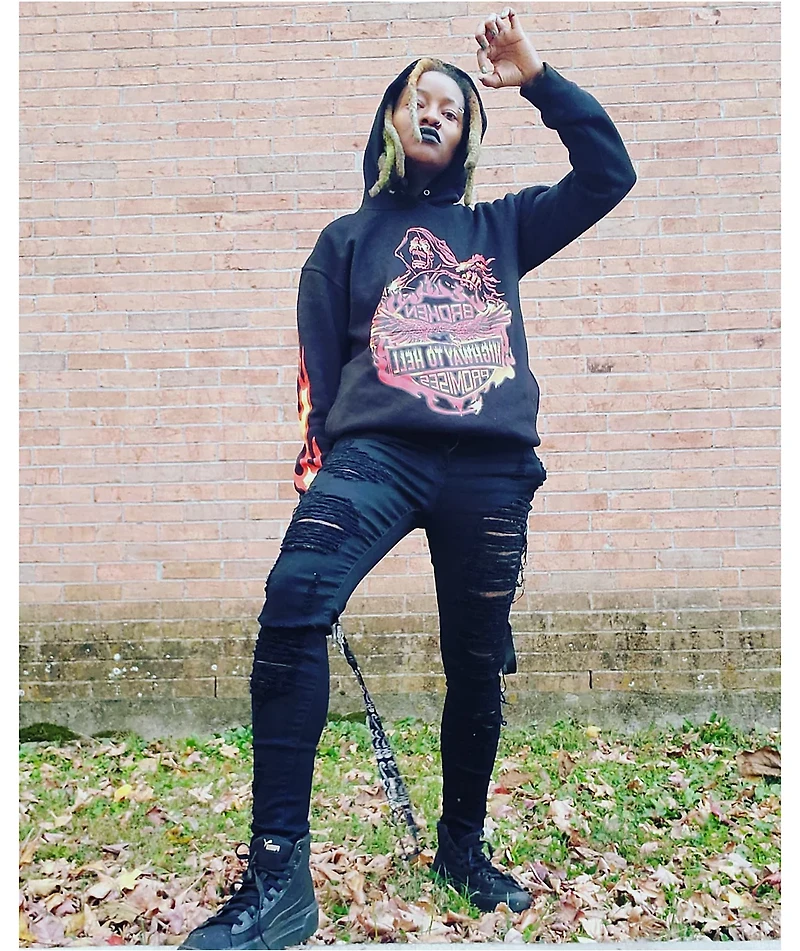 Broken Promises Knuckle Down Black Hoodie