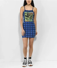 Broken Promises Leash Blue Plaid Tank Dress