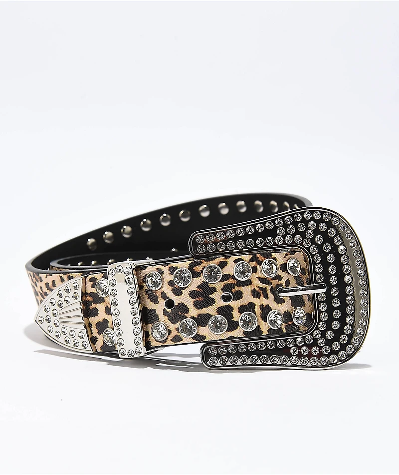 Broken Promises Leopard Lust Rhinestone Belt