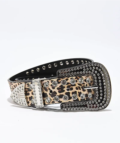 Broken Promises Leopard Lust Rhinestone Belt
