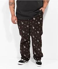 Broken Promises Lock Up Black Elastic Waist Corduroy Pants