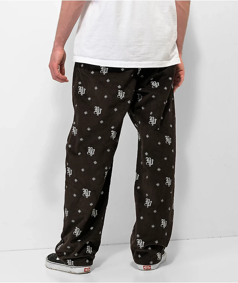 Broken Promises Lock Up Black Elastic Waist Corduroy Pants