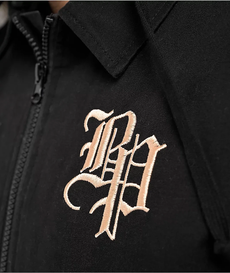 Broken Promises Lock Up Black Hooded Work Jacket