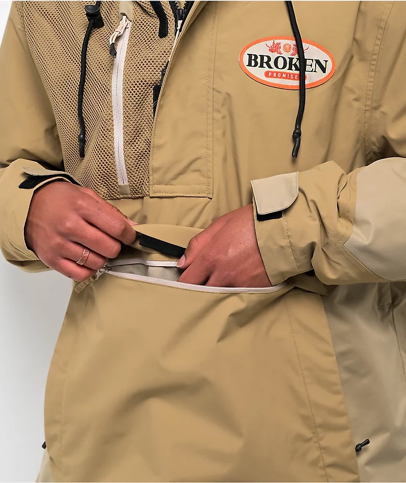 Broken Promises Louis Tan 10K Anorak Snowboard Jacket