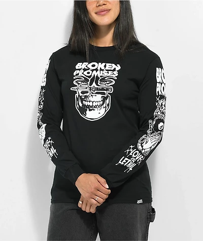 Broken Promises Love Is Lethal Black Long Sleeve T-Shirt