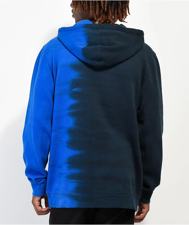 Broken Promises Love Is Lethal Blue Split Tie Dye Hoodie