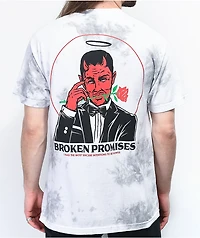 Broken Promises Lucky Lucifer White & Grey Tie Dye T-Shirt