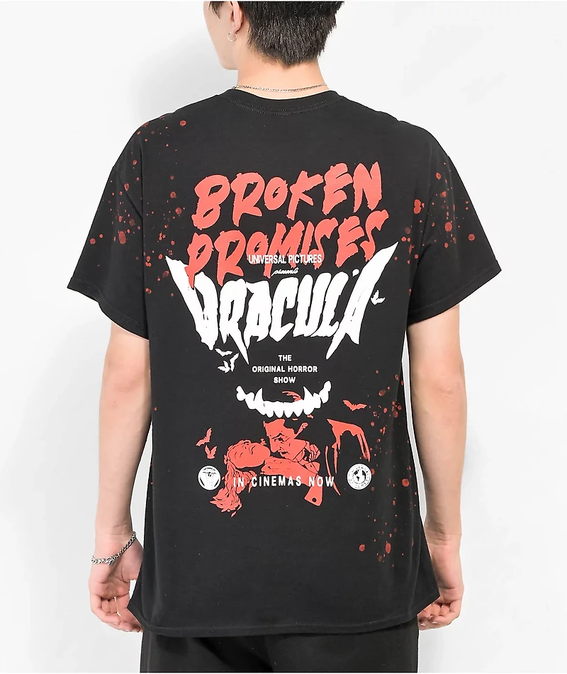 Broken Promises Lust For Blood Splatter Black T-Shirt